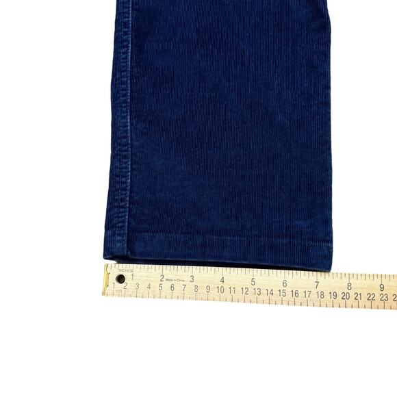 L.L. Bean Signature Corduroy Pants Women's 16 Petite Blue Straight Leg READ - Picture 9 of 10